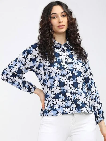 Tokyo Talkies Women's Floral Print Shirt Style Top